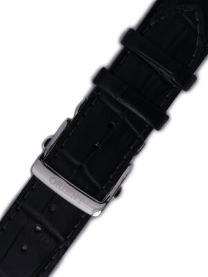Strap Orient UDEZASB, leather black, silver clasp (pro model FFM03)