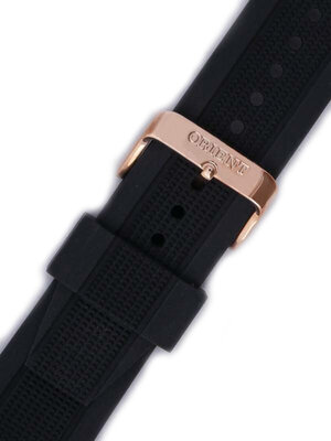 Strap Orient VDEADRB, silicone black, rosegold clasp (pro modely FTD10, FUNC7)
