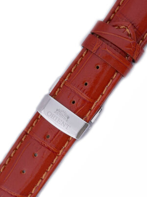 Strap Orient UDCGTSD, leather brown, silver clasp (pro model CEX0P)