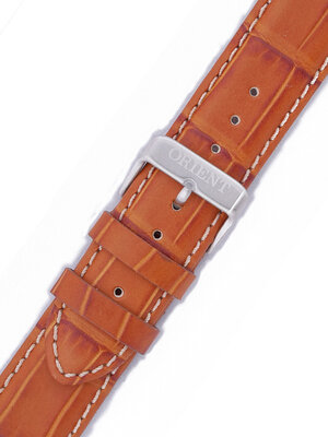 Strap Orient UDCJTSC, leather brown, silver clasp (pro model CTD0D)