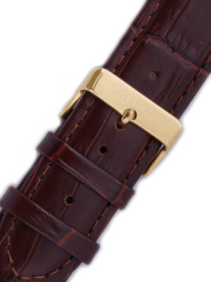 Strap Orient UDDLFGT, leather brown, golden clasp (pro model FERAL)