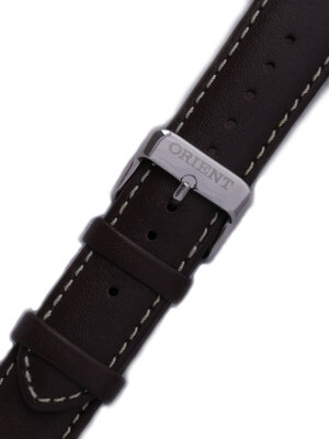 Strap Orient UDDVAST, leather brown, silver clasp (pro model FTD09)