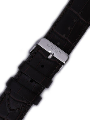 Strap Orient UDEZNSC, leather brown, silver clasp (pro model FKU00)