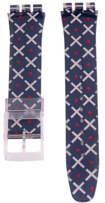 Women's Blue Plastic Strap Colourful C1 Design for Swatch Watches 19 mm