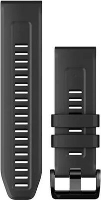 Strap Garmin QuickFit 26mm, silicone, black, black clasp (Fenix 7X/6X/5X, Tactix aj.)