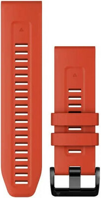 Strap Garmin QuickFit 26mm, silicone, red, black clasp (Fenix 7X/6X/5X, Tactix aj.)