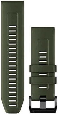 Strap Garmin QuickFit 26mm, silicone, green, black clasp (Fenix 7X/6X/5X, Tactix aj.)