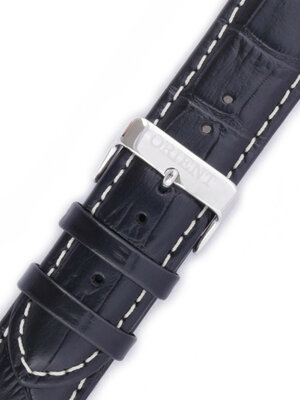 Strap Orient UDDLFSB, leather black, silver clasp (pro model CERAL)