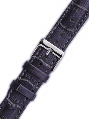 Strap Orient UDETNSA, leather grey, silver clasp (pro model FDB0A)