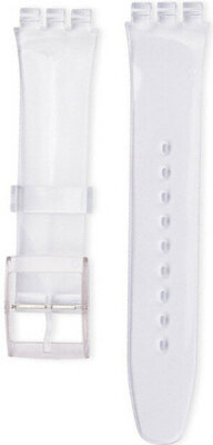 Unisex transparent silicone strap for Swatch watches 19 mm