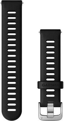 Strap Garmin Quick Release 18mm, silicone, black, silver clasp (Venu 2S, Vívoactive 4S, Vívomove 3S)