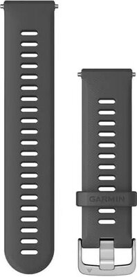 Strap Garmin Quick Release 22mm, silicone, grey, silver clasp (Venu, Forerunner 255, Vívoactive 4 aj.)