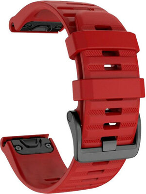 Strap QuickFit 20mm, silicone, dark red, black clasp (Garmin Fenix 7S/6S/5S)