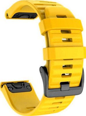 Strap QuickFit 20mm, silicone, yellow, black clasp (Garmin Fenix 7S/6S/5S)