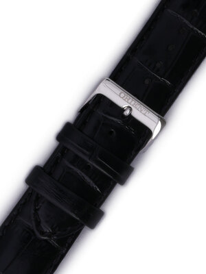 Strap Orient UDFJBSB, leather black, silver clasp (pro model FAG00)