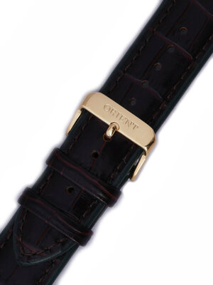 Strap Orient UDFGGA1, leather brown, golden clasp (pro model FAC08)