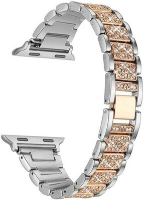 Metal bracelet pro Apple Watch, metallic, silver/rosegold (pouzdra 38/40/41mm)