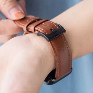 Leather strap Ricardo (pro Apple Watch 42/44/45/49mm), Brown V2