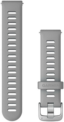 Strap Garmin Quick Release 18mm, silicone, grey, silver clasp (Venu 2S, Vívoactive 4S, Vívomove 3S)