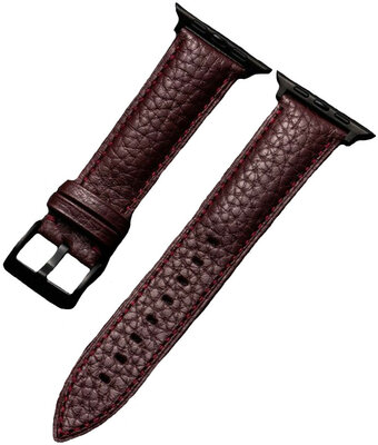 Strap pro Apple Watch, leather, dark brown, black clasp (pouzdra 42/44/45mm)