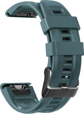 Strap QuickFit 26mm, silicone, blue, black clasp (Garmin Fenix 7X/6X/5X, Tactix aj.)