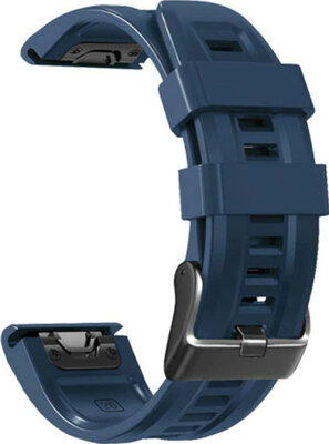 Strap QuickFit 26mm, silicone, dark blue, black clasp (Garmin Fenix 7X/6X/5X, Tactix aj.)