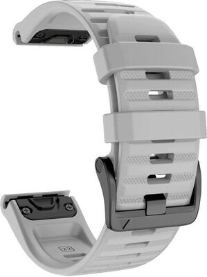 Strap QuickFit 22mm, silicone, grey, black clasp (Garmin Fenix 7/6/5, Epix 2, MARQ aj.)