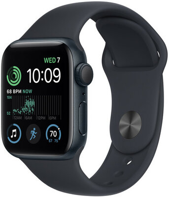 Apple Watch SE (2022) GPS, 44mm, Midnight Aluminium Case with Sport Loop
