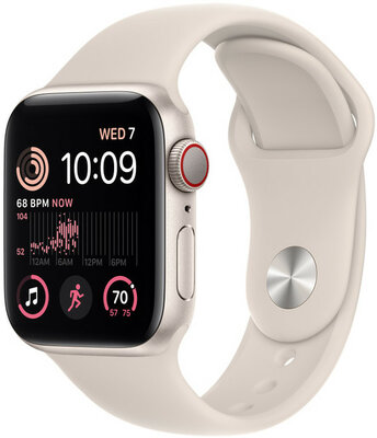 Apple Watch SE GPS + Cellular 40mm Starlight Aluminium Case / Starlight Sport Band - Regular
