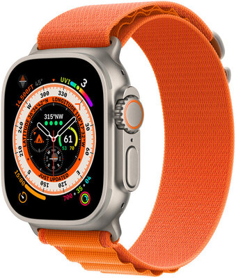 Apple Watch Ultra, GPS + Cellular, 49mm, Orange "Alpine Loop" (size L)