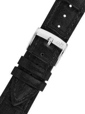 Leather strap Morellato Tiglio 5673D74.019 M, black, eco-leather