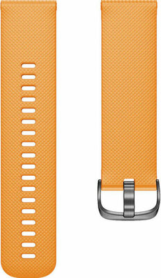 Strap Quick Release 22mm, silicone, light orange, black clasp (Garmin Venu, Forerunner 255, Vívoactive 4 aj.)