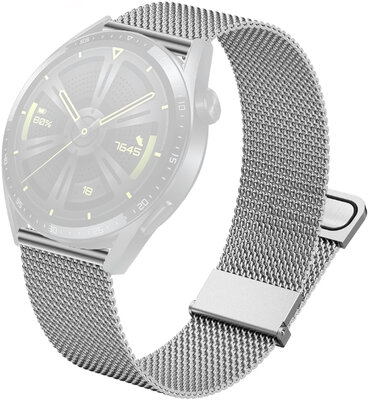 Metal bracelet Quick Release 22mm, steely, silver, milanese tah