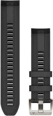 Strap Garmin Quickfit 22mm, silicone, black, silver clasp (MARQ)