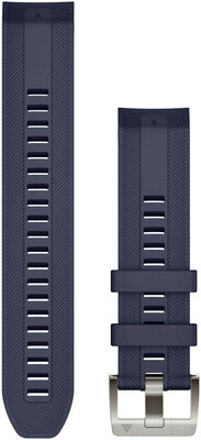 Strap Garmin Quickfit 22mm, silicone, dark blue, silver clasp (MARQ 2)