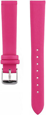Children's Leather Strap 14 mm, Pink, Silver Buckle