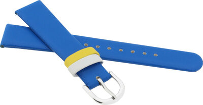 Children's Leather Strap 16 mm, Blue, Silver Buckle