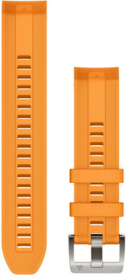 Strap Garmin Quickfit 22mm, silicone, orange, silver clasp (MARQ)