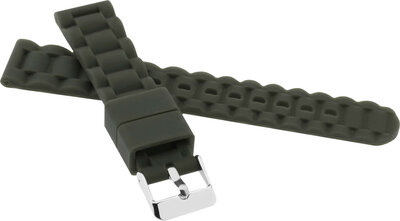 Children's Silicone Strap 18 mm, Gray, Silver Buckle
