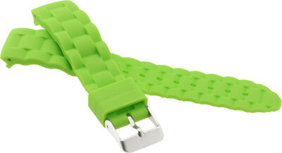 Children's Silicone Strap 18 mm, Green, Silver Buckle
