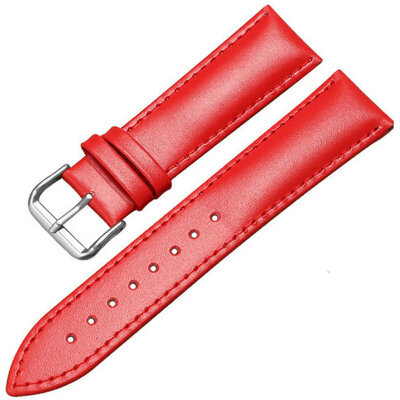 Ricardo Rieti, leather strap, red, silver clasp
