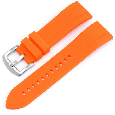 Ricardo Fermo, silicone strap, orange, silver clasp
