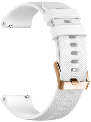 Strap Quick Release 20mm, silicone, white, rosegold clasp (Garmin Venu, Venu Sq, Venu 2 plus aj.)