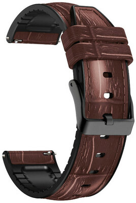 Strap Quick Release 22mm, leather, brown, black clasp (Garmin Venu, Forerunner 255, Vívoactive 4 aj.)
