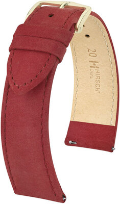 Red leather strap Hirsch Osiris Nubuk L 03433061-1 (Calfskin)