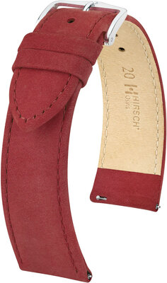 Red leather strap Hirsch Osiris Nubuk L 03433061-2 (Calfskin)