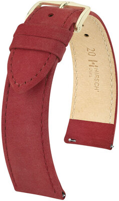 Red leather strap Hirsch Osiris Nubuk M 03433161-1 (Calfskin)
