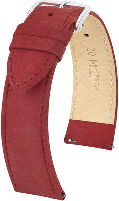 Red leather strap Hirsch Osiris Nubuk M 03433161-2 (Calfskin)