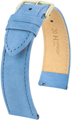 Light blue leather strap Hirsch Osiris Nubuk M 03433183-1 (Calfskin)