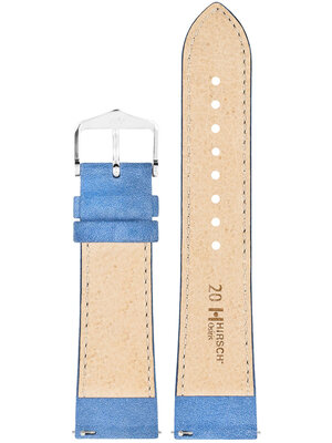 Light blue leather strap Hirsch Osiris Nubuk M 03433183-2 (Calfskin)